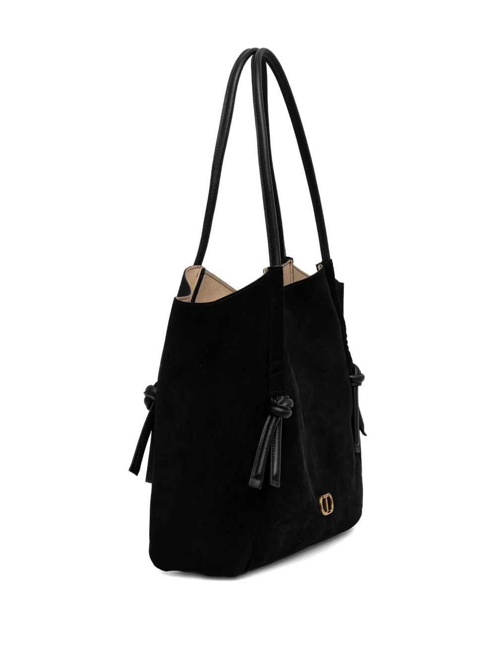 Twinset Knot-detail Tote Bag In Black