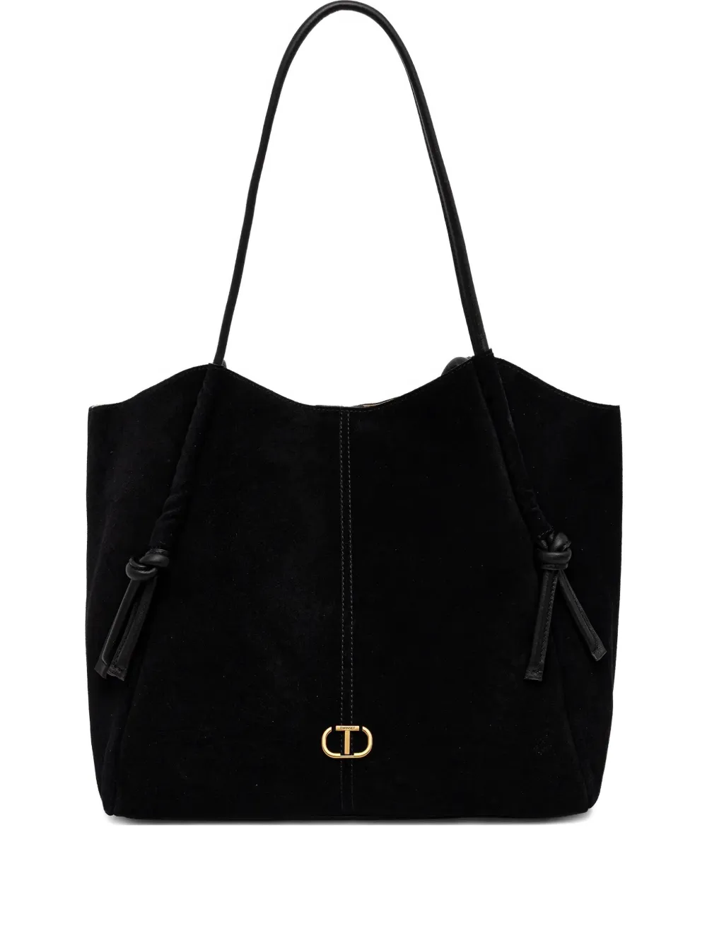 Twinset Knot-detail Tote Bag In Black