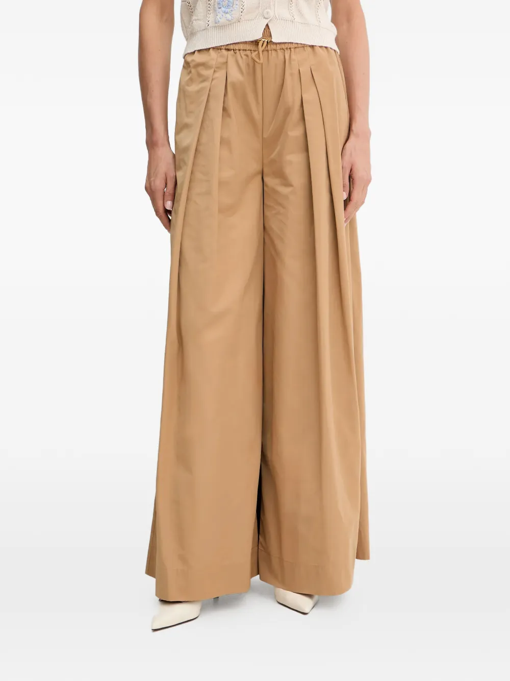 TWINSET Pantaloni a palazzo con coulisse - Toni neutri