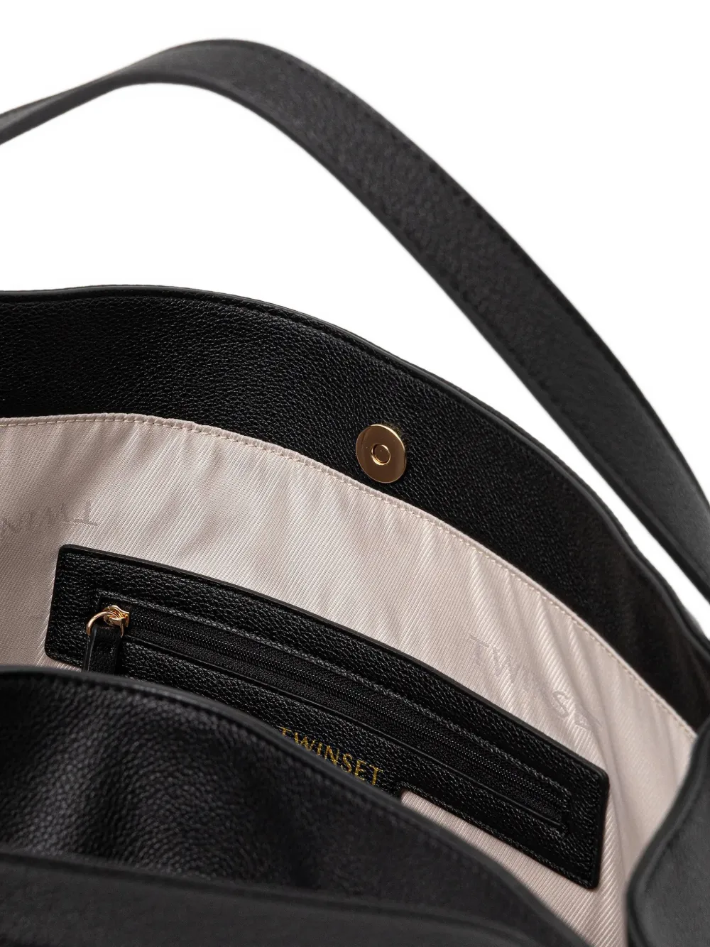 Twinset Logo-debossed Tote Bag In Black