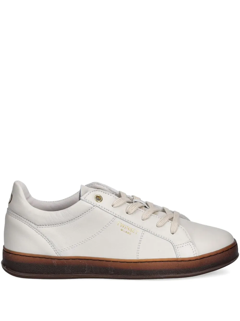 TWINSET Leren sneakers Beige