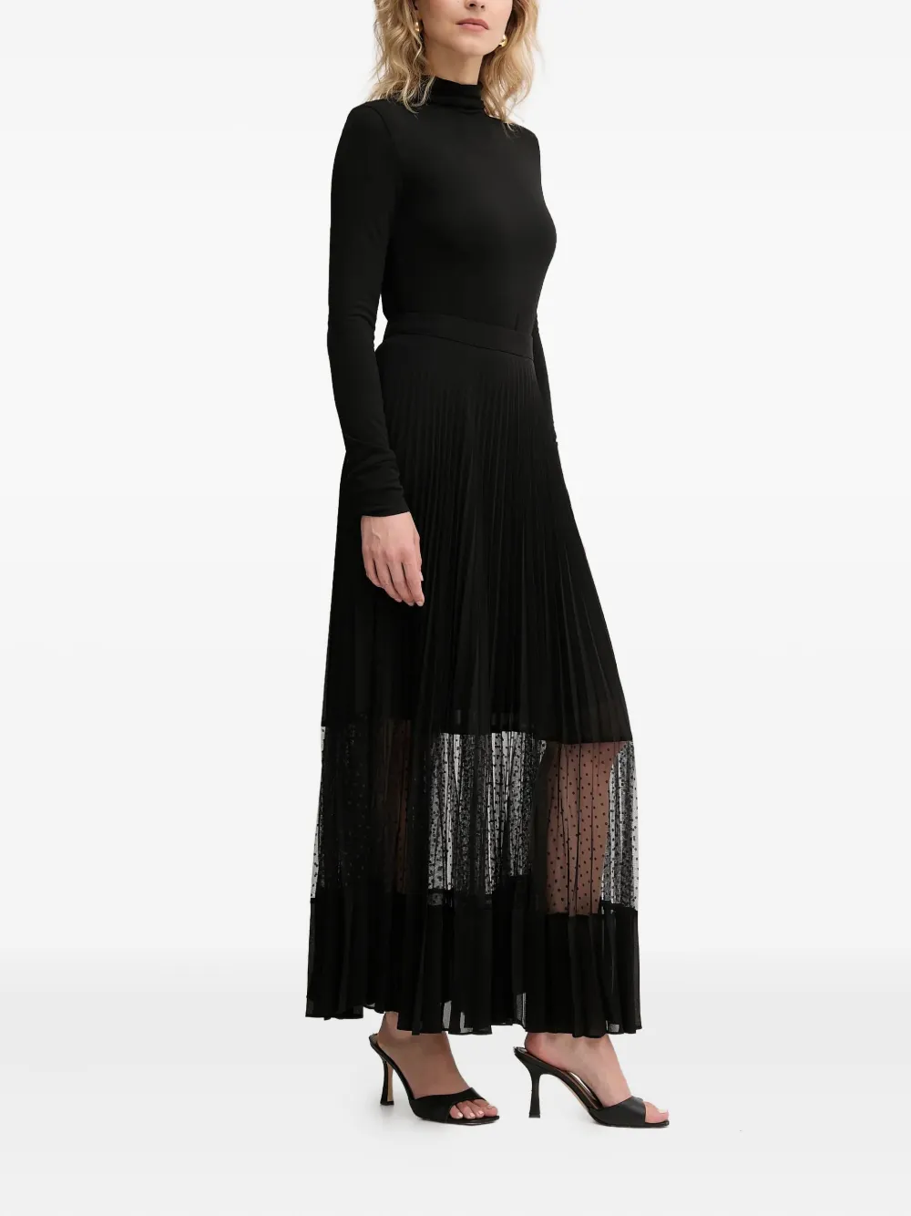 TWINSET pleated flared maxi skirt - Zwart