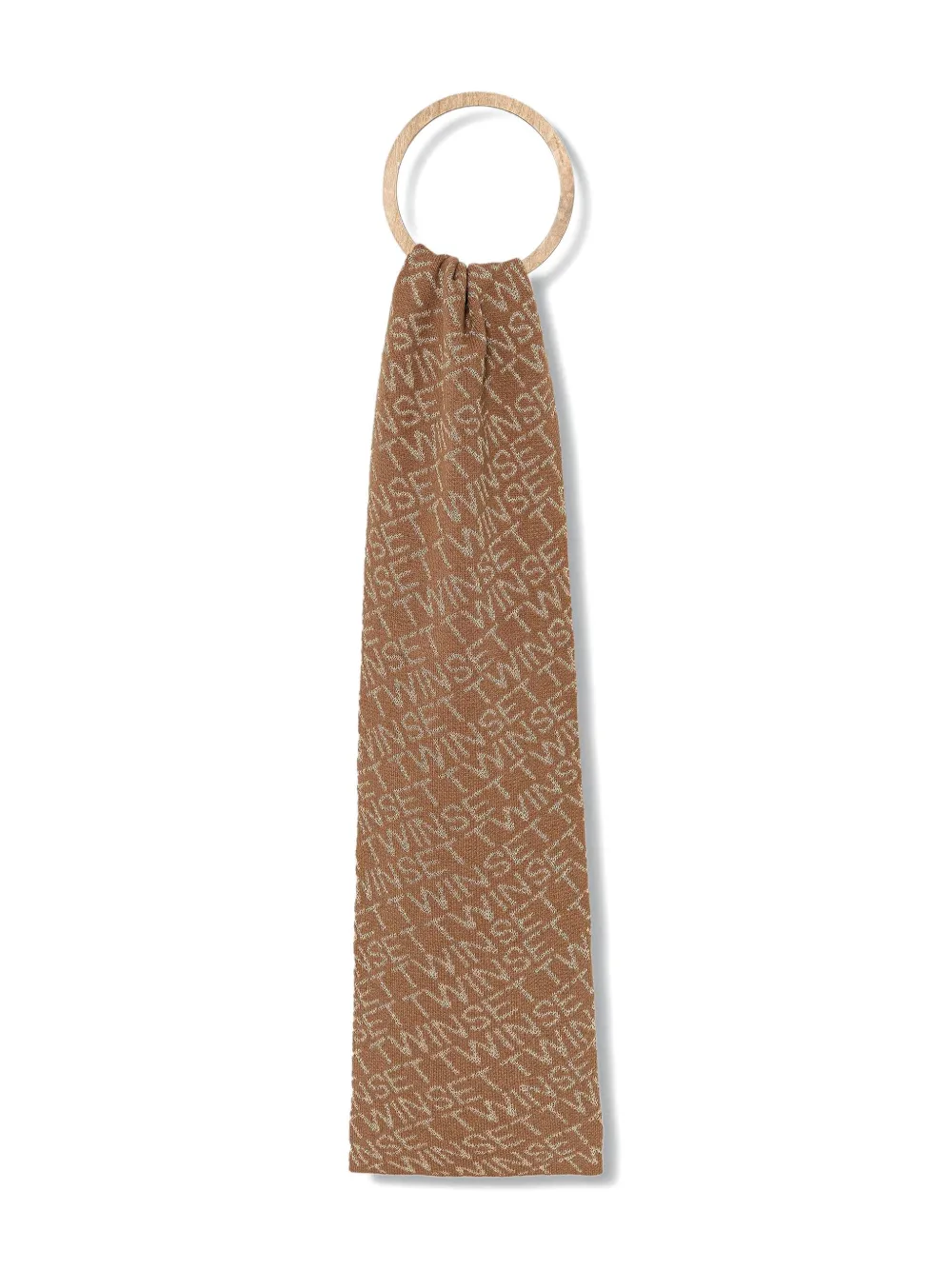 Twinset Logo-jacquard Scarf In Brown