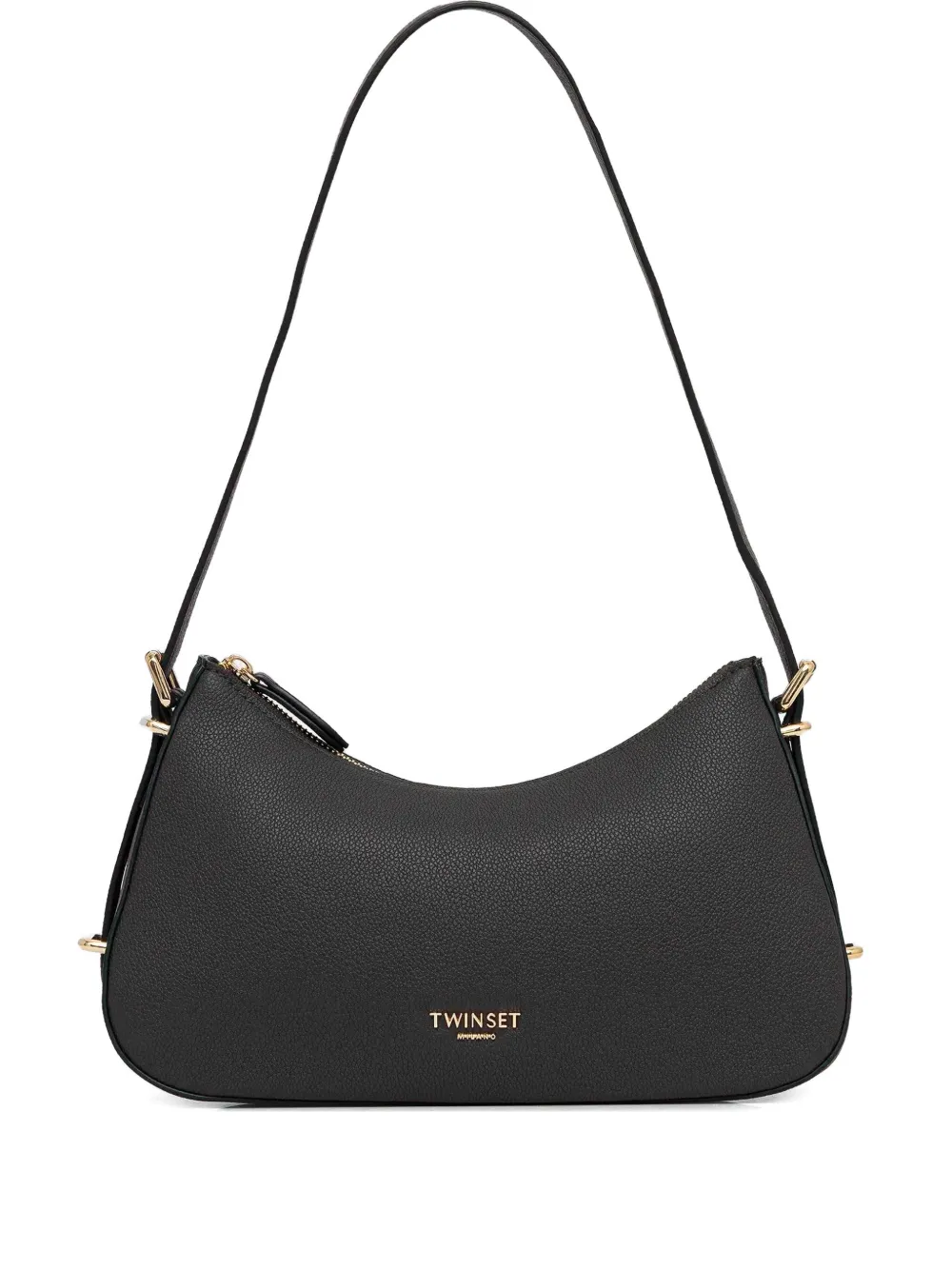 Twinset Logo-lettering Shoulder Bag In Black