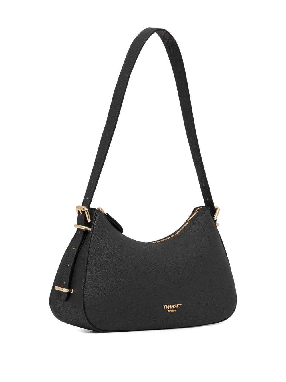 TWINSET logo-lettering shoulder bag - Zwart