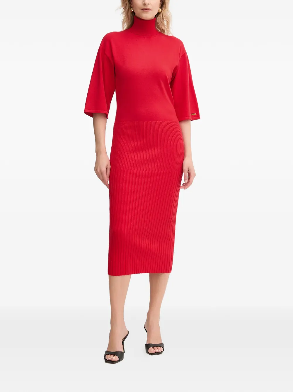 TWINSET Abito midi a collo alto - Rosso