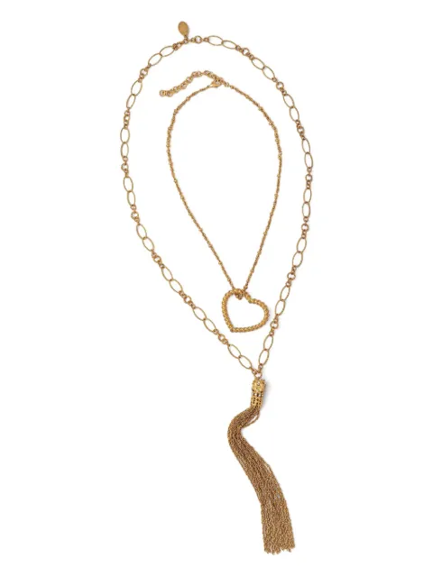 TWINSET heart-pendant double necklace
