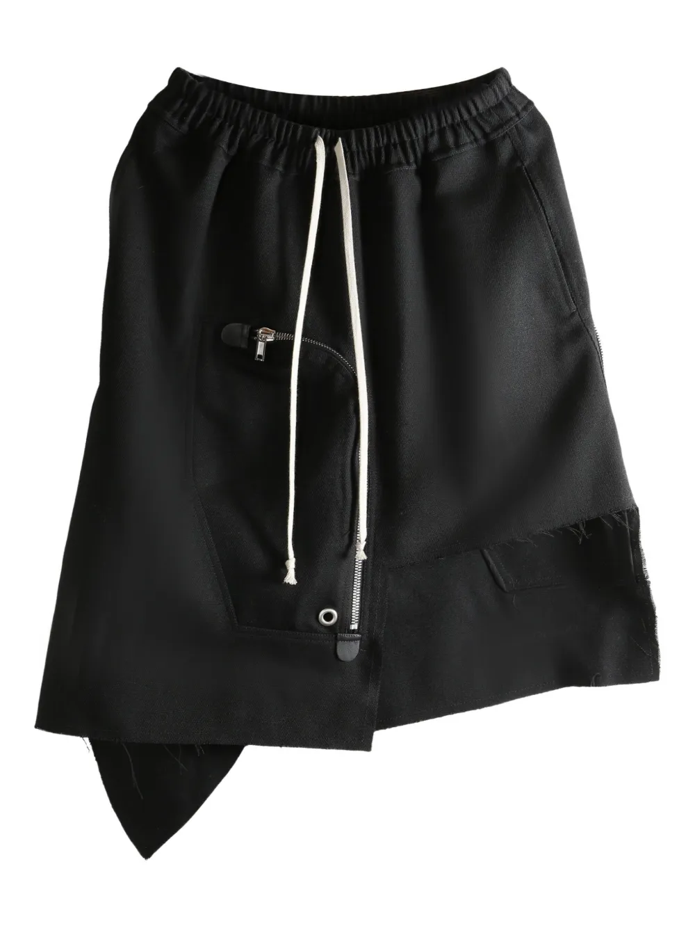 Rick Owens Dracca drawstring asymmetric mini skirt | Black | Image 1