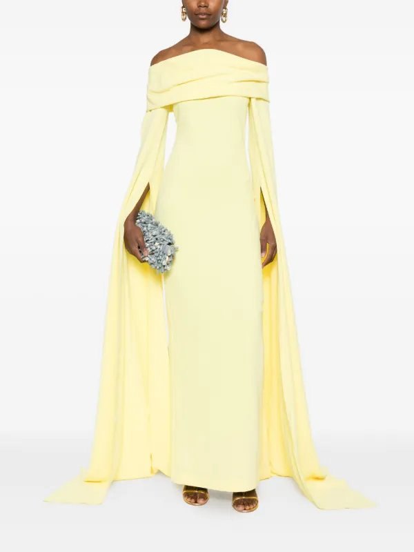 high-shine cold-shoulder midi dress