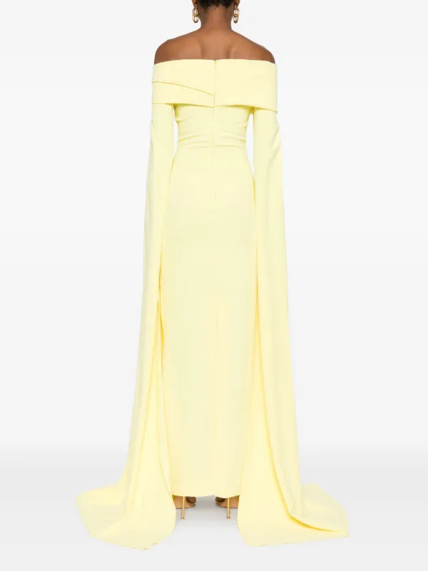 high-shine cold-shoulder midi dress