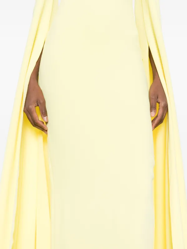 high-shine cold-shoulder midi dress