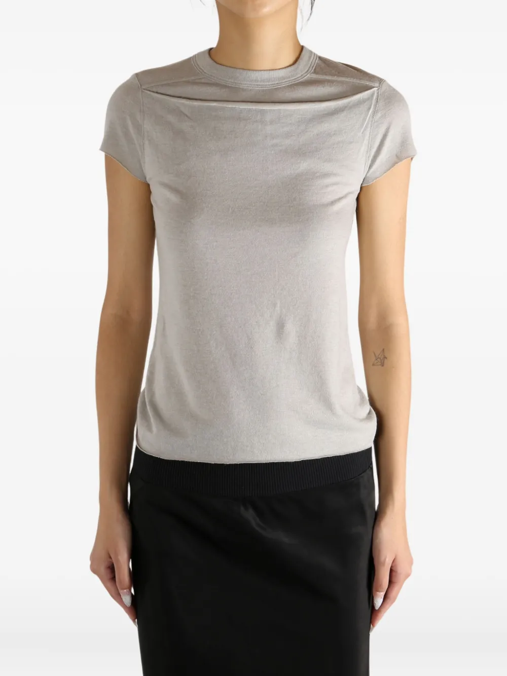 Rick Owens Short-sleeve Crew-neck T-shirt In Gray