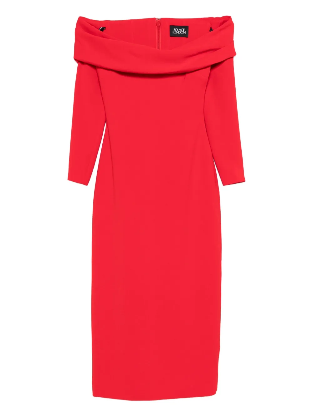 Solace London Yuni off-shoulder midi dress | Red | Image 1
