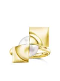 TASAKI 18K yellow gold M/G Tasaki Square Leaf pearl ring