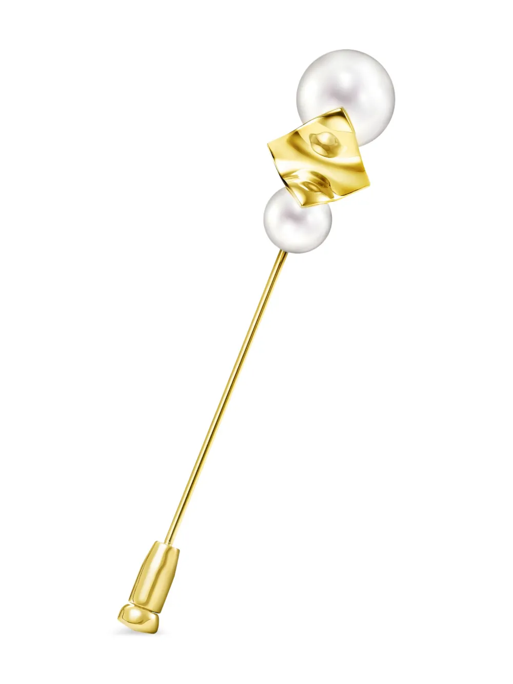 Tasaki 18k Yellow Gold Pearl-embellishment Brooch