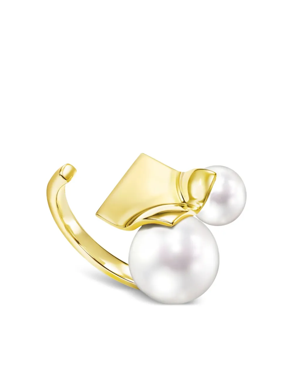 TASAKI Square Leaf パール リング 18Kイエローゴールド - ゴールドトーン TASAKI Square Leaf パール リング 18Kイエローゴールド - ゴールドトーン