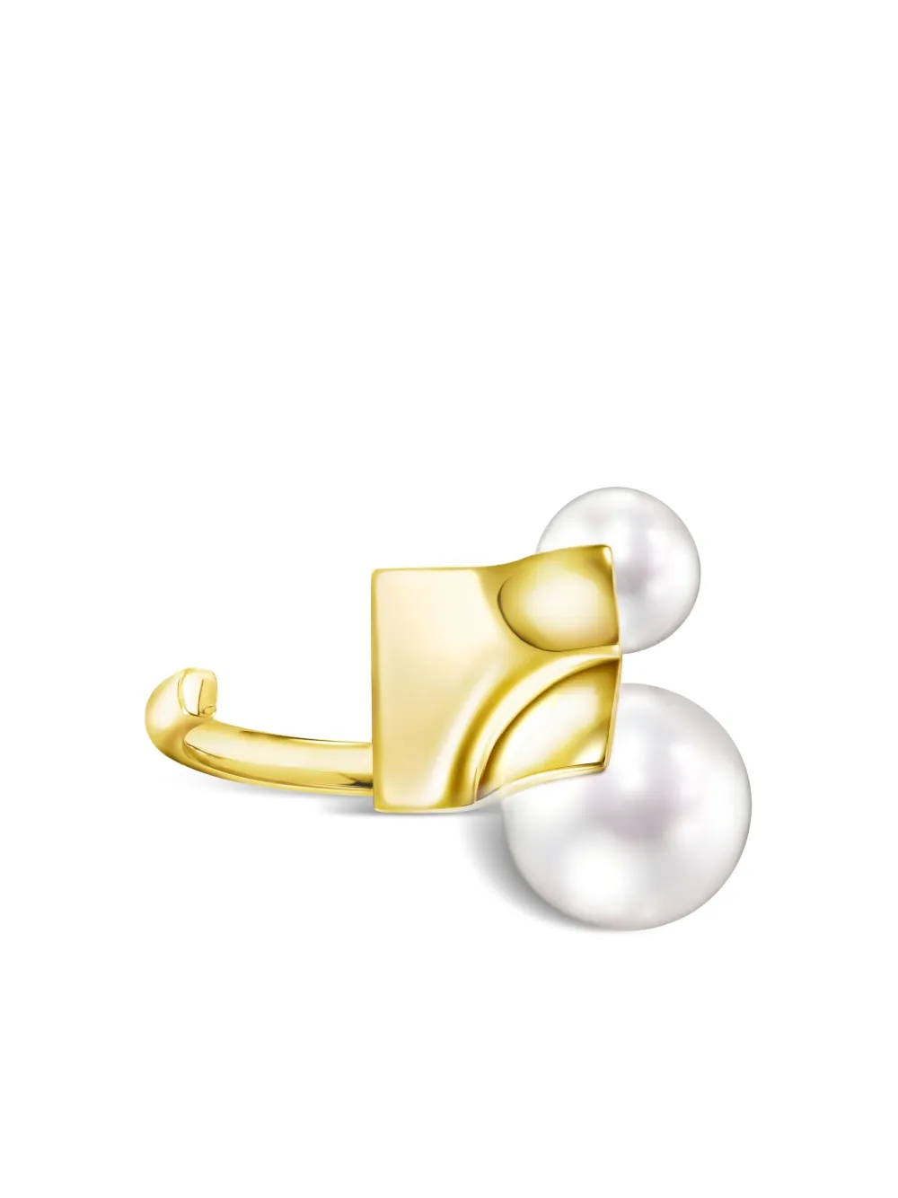 TASAKI 18K yellow gold M/G Tasaki Square Leaf pearl ring | Women | Image 2