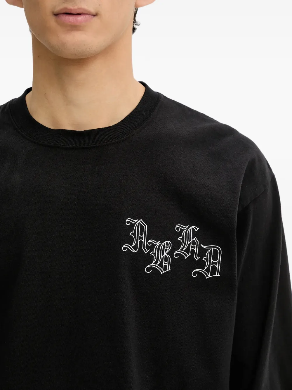 Neighborhood T-shirt met geborduurd logo Zwart