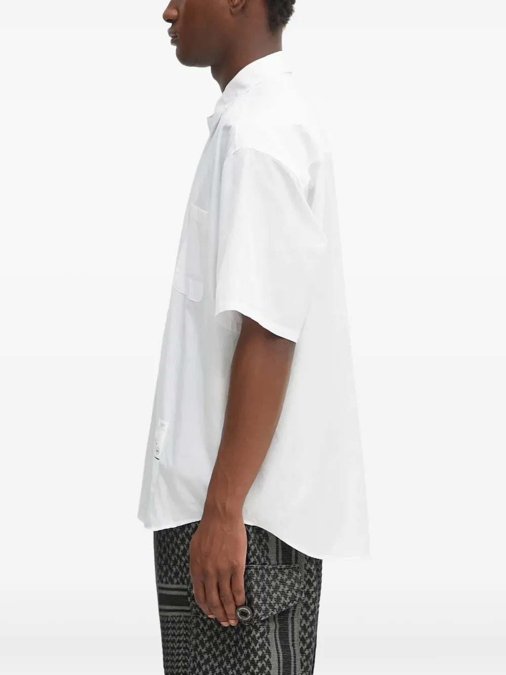 Neighborhood Overhemd met zak en label Wit