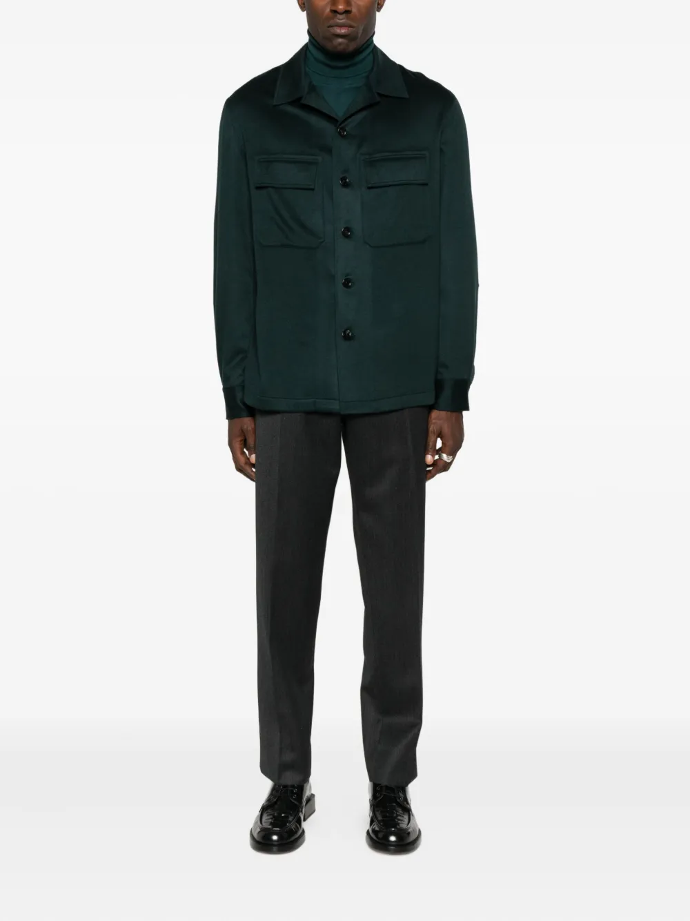 Zegna Button-down overhemd met dubbele zak - Groen