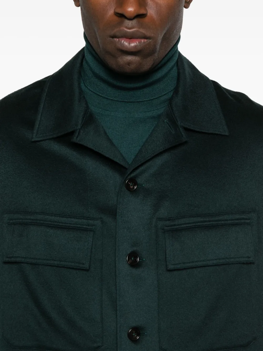 Zegna Button-down overhemd met dubbele zak Groen