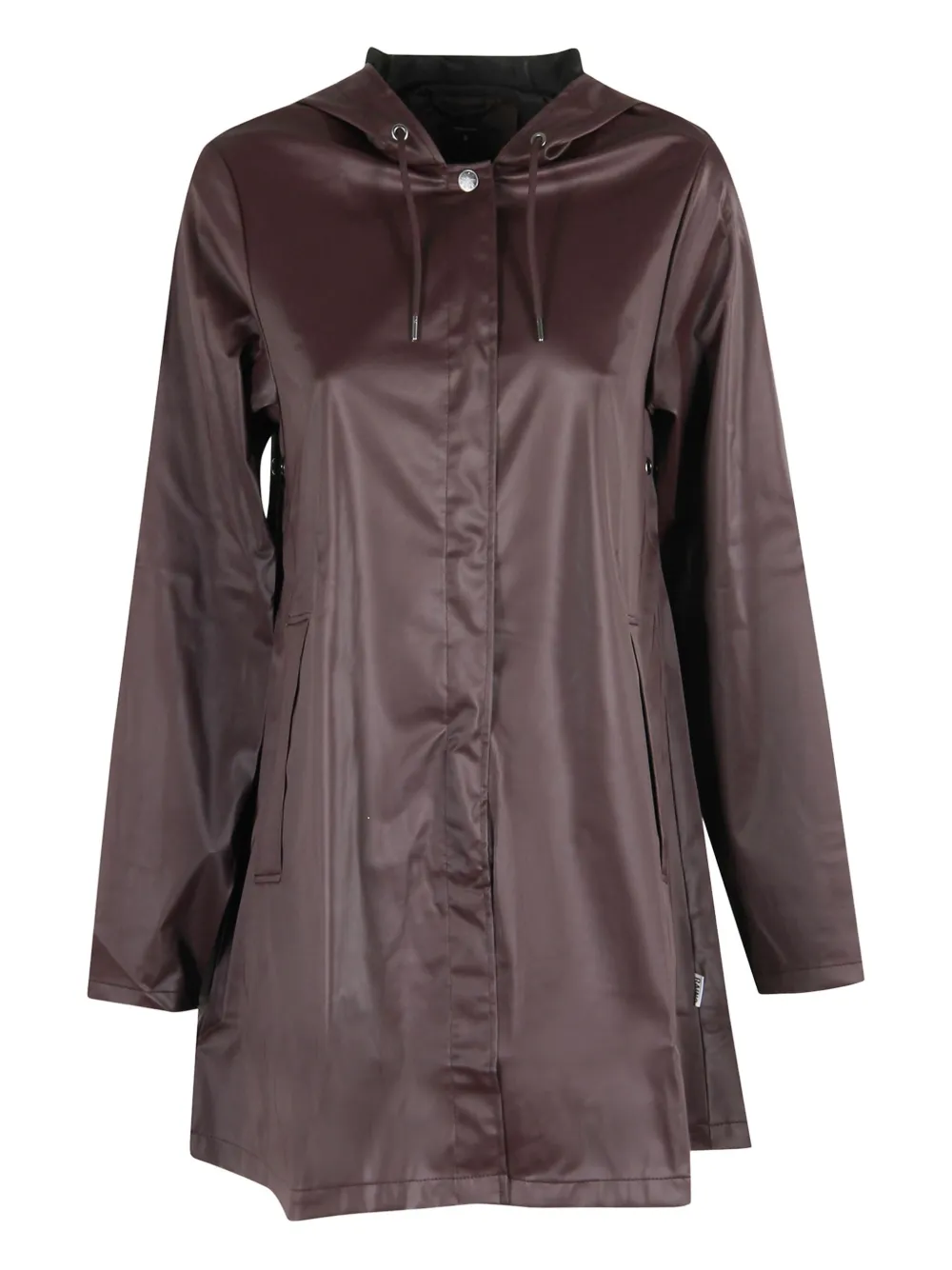 Rains A-line Hooded Jacket In Brown