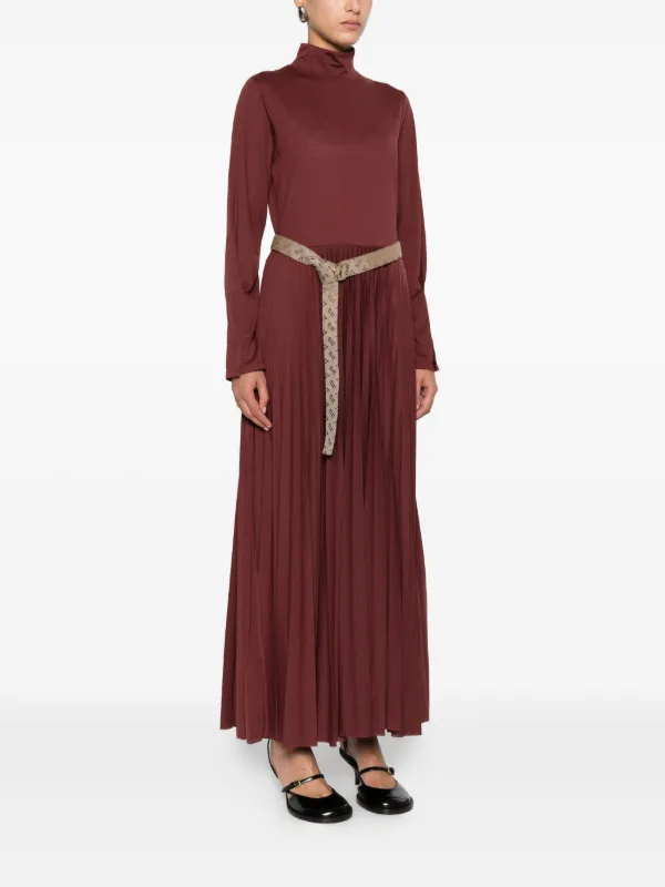 Herno Pleated high-neck Dress | Red | FARFETCH OM Herno Pleated high-neck Dress | Red | FARFETCH OM