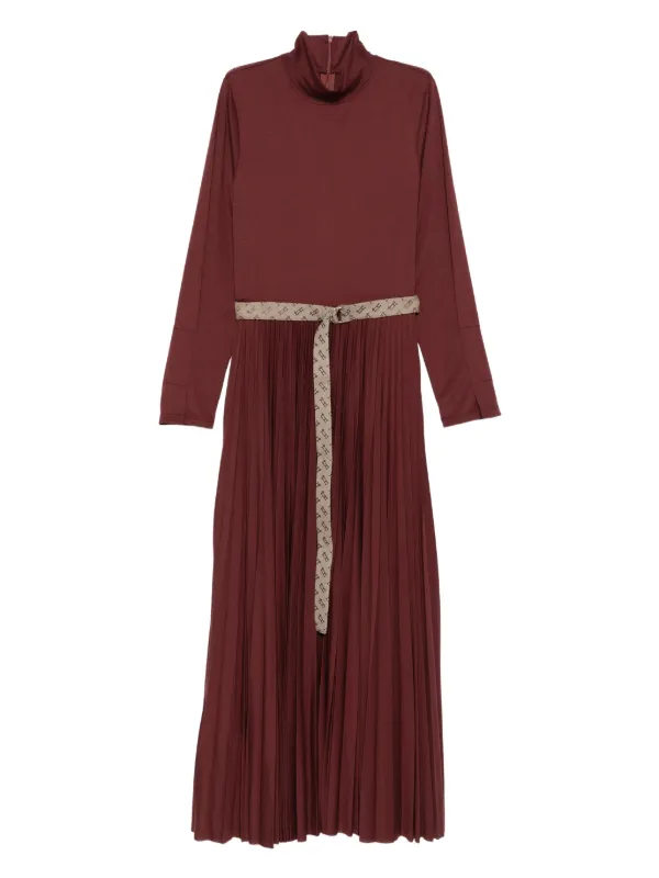 Herno Pleated high-neck Dress | Red | FARFETCH OM