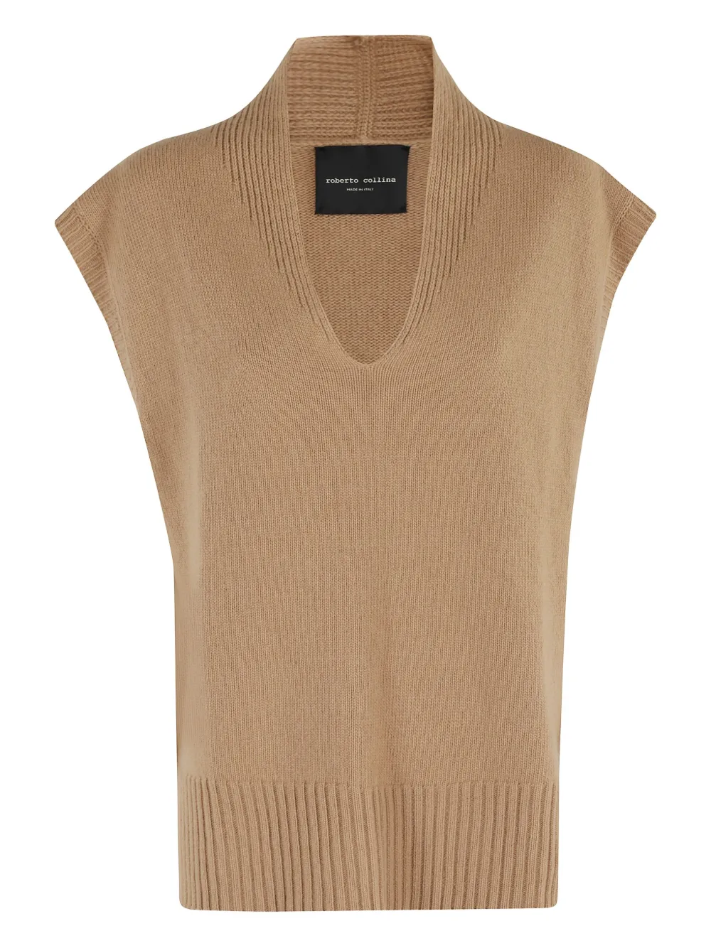 Roberto Collina v-neck top | Brown | Image 1