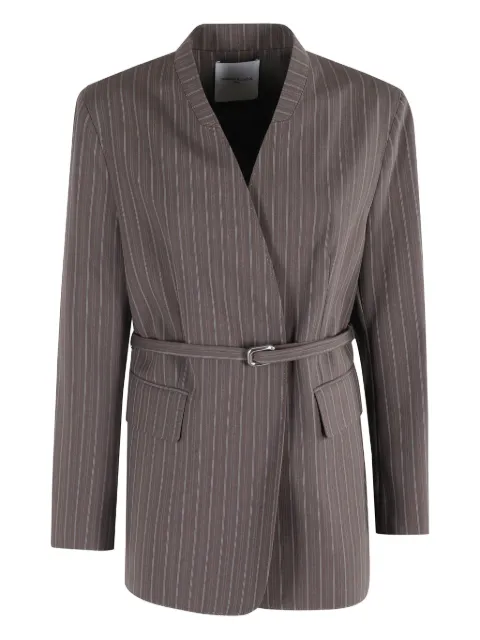 Isabelle Blanche pinstripe belted jacket