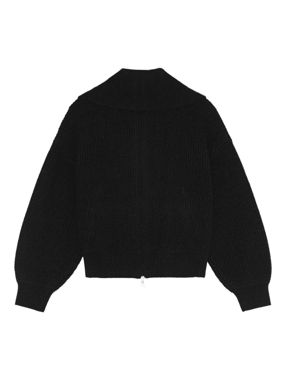 Remain Birger Christensen Ribbed Zip-front Cardigan In Black