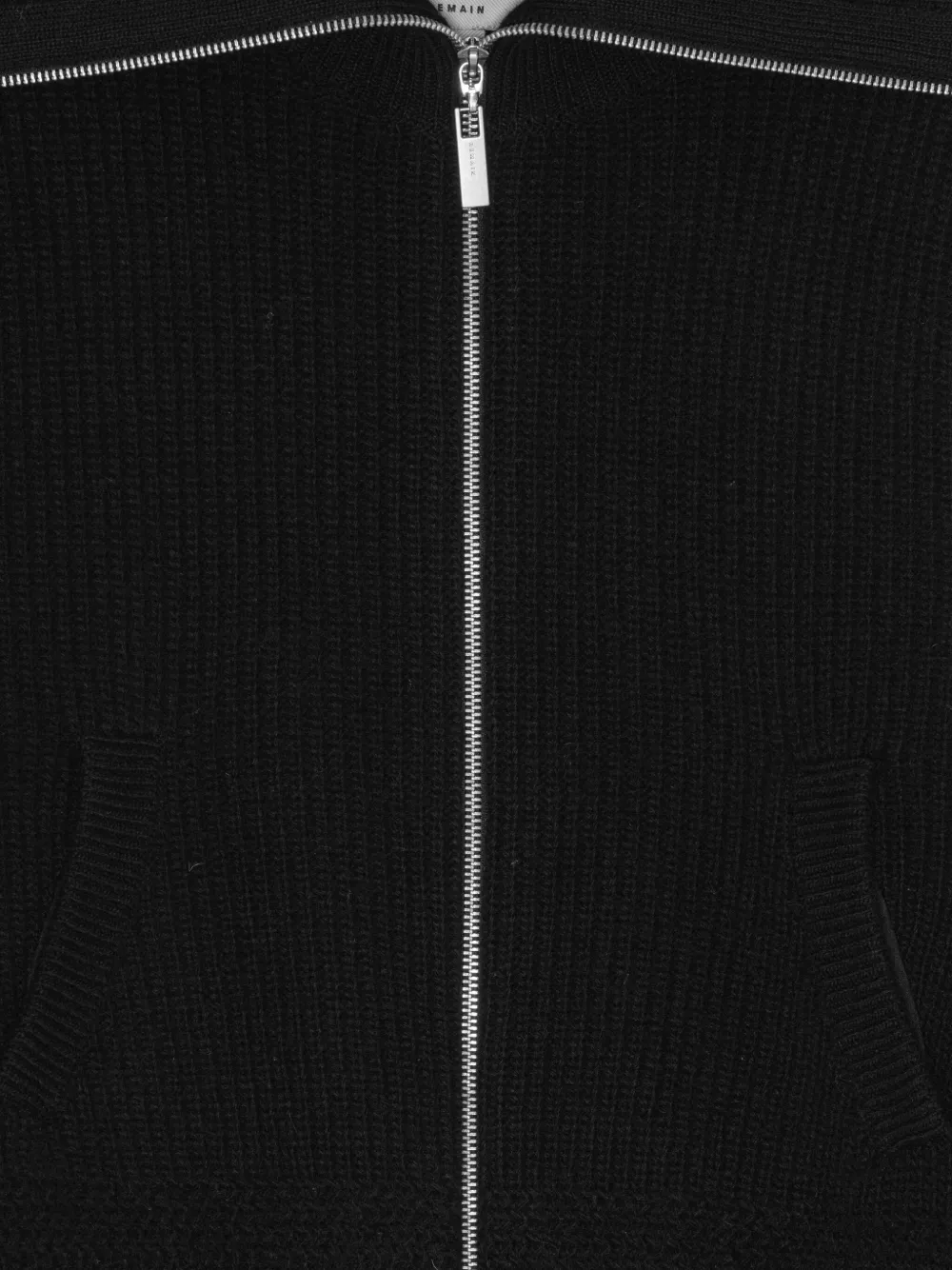 Remain Birger Christensen Ribbed Zip-front Cardigan In Black