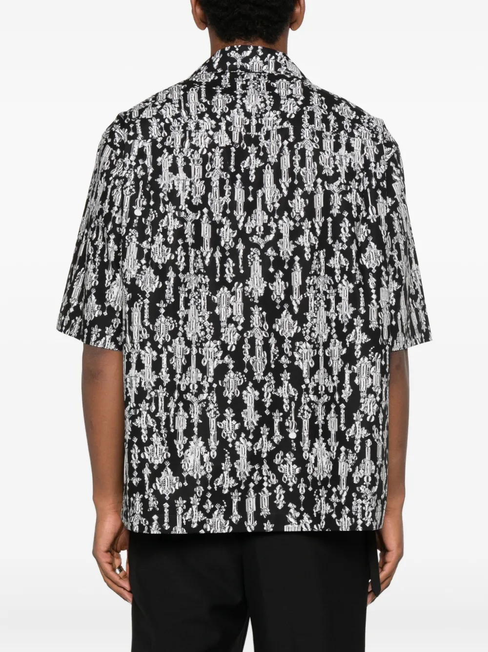 Alexander Mcqueen Crystal-pattern Short-sleeve Shirt In Black