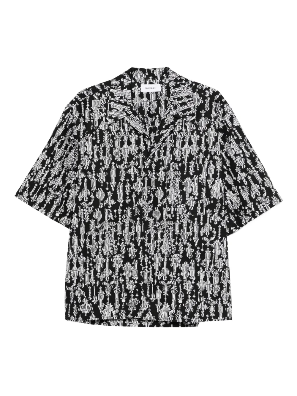 Alexander McQueen crystal-pattern short-sleeve shirt | Black | Image 1