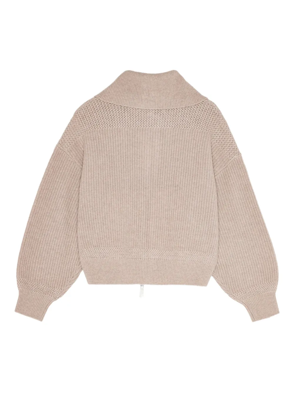 Remain Birger Christensen Ribbed Zip-front Cardigan In Neutral