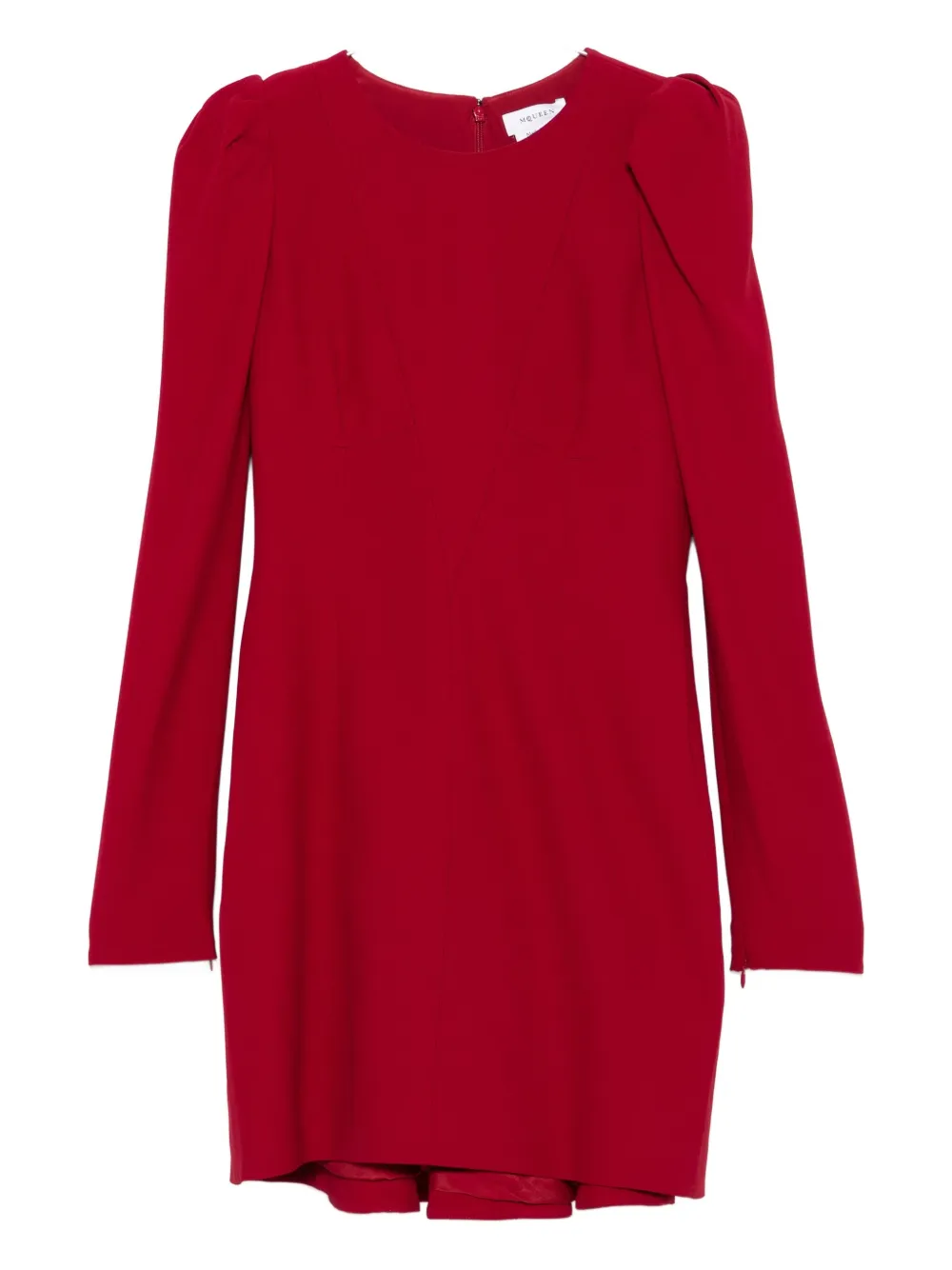 Alexander Mcqueen Puffed Shoulder Long Sleeve A-line Dress In White