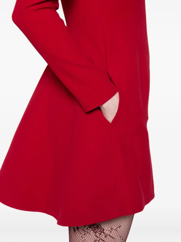 Alexander McQueen puff-sleeve Fitted Dress Red FARFETCH NO
