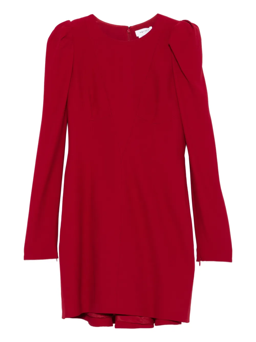 Alexander McQueen puff-sleeve fitted dress | Red | Image 1
