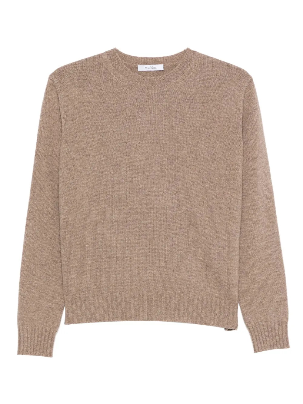 Max Mara Round-neck Wool Sweater In Neutral