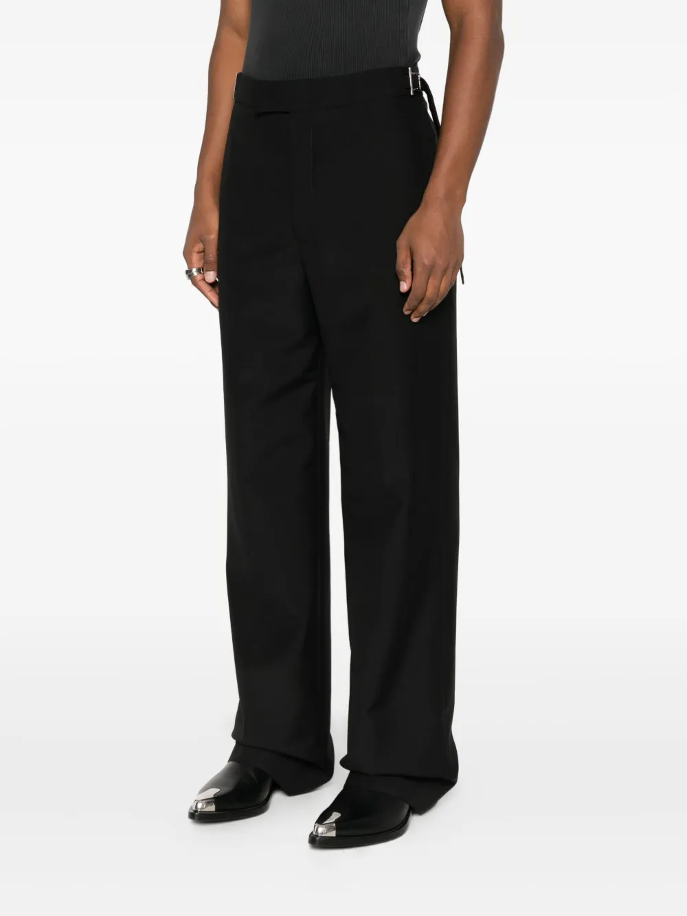 Alexander Mcqueen Buckle-fastening Trousers In Black