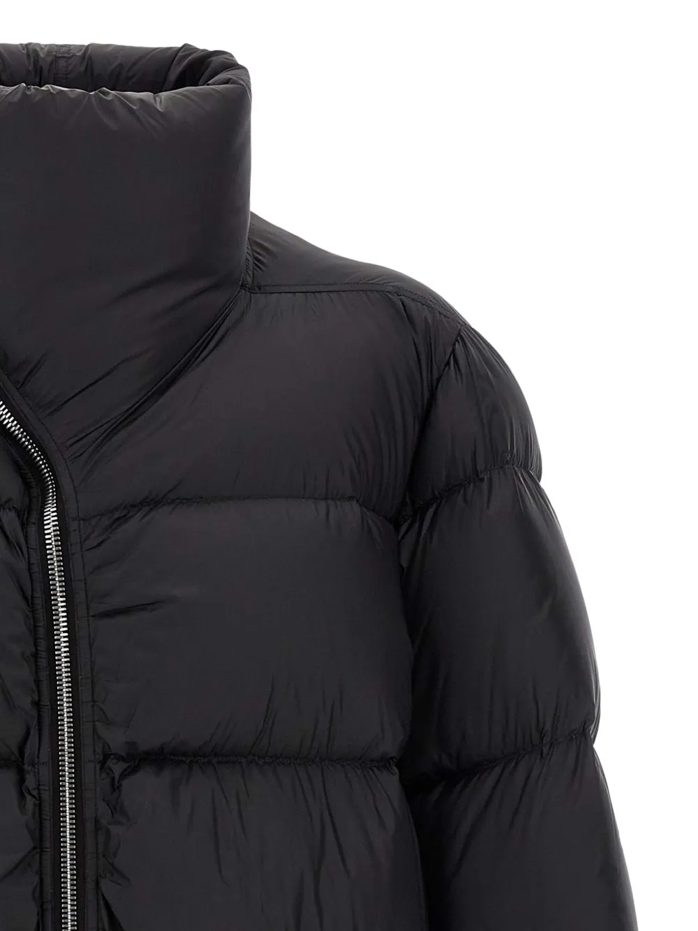Rick Owens Black Turtle Coat Down Jacket In Blue