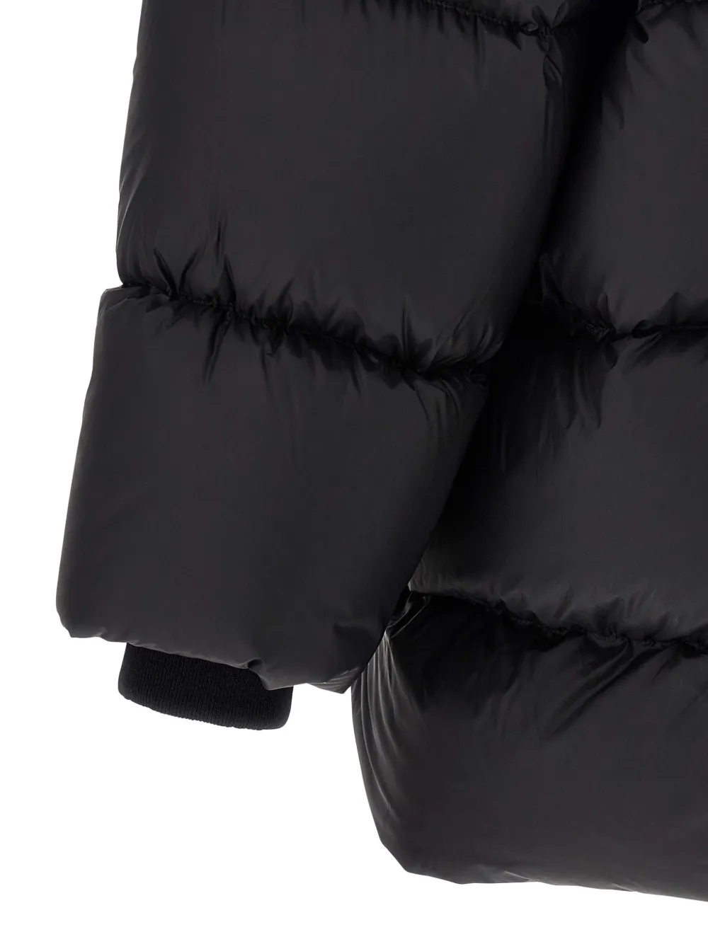 Rick Owens Black Turtle Coat Down Jacket In Blue