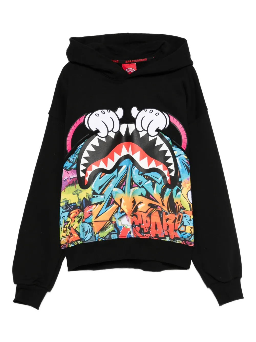 sprayground kid graffiti-print hoodie | Black | Image 1