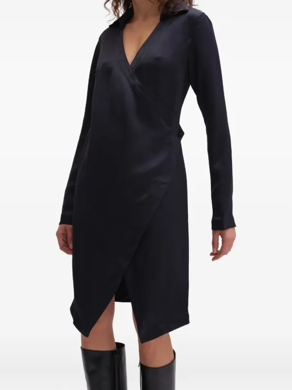 REMAIN Robe Courte En Satin Effet cache-cœur Bleu FARFETCH MA