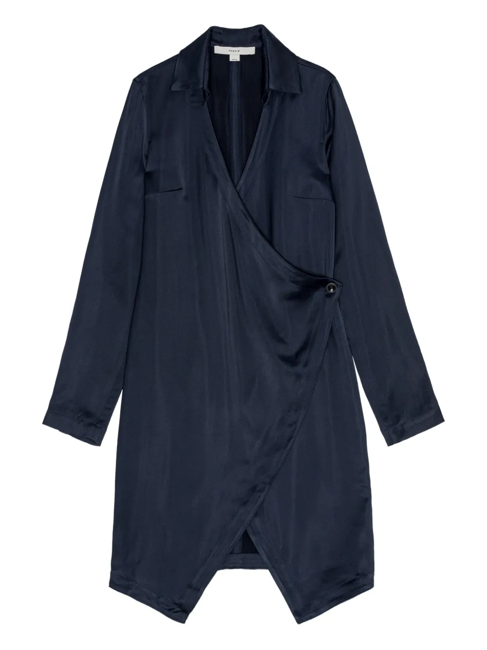 REMAIN wrap satin mini dress | Blue | Image 1
