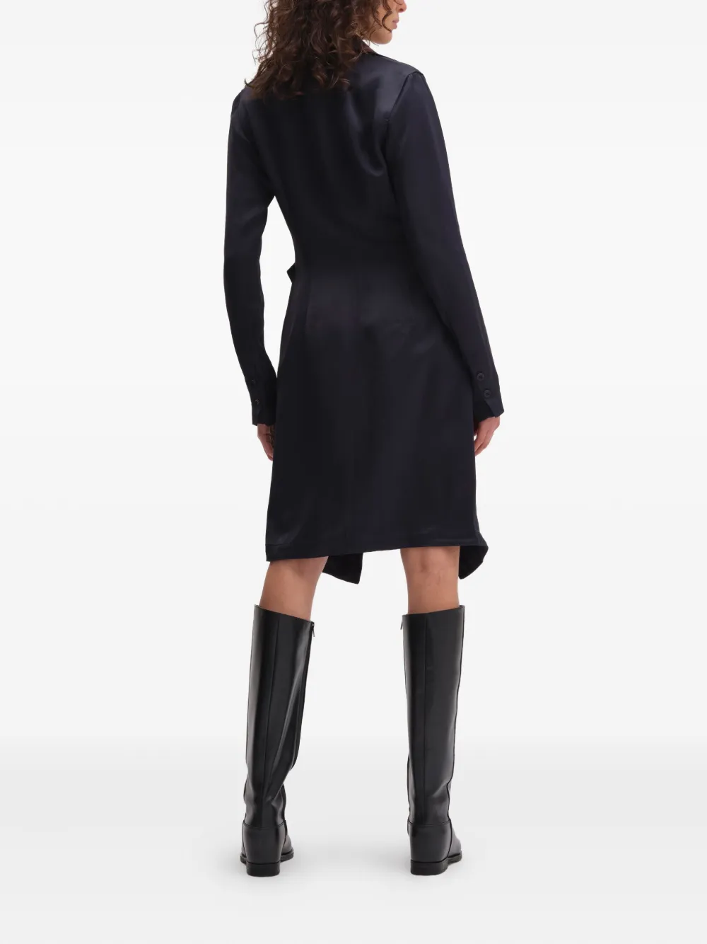 Remain Birger Christensen Wrap Satin Mini Dress In Blue
