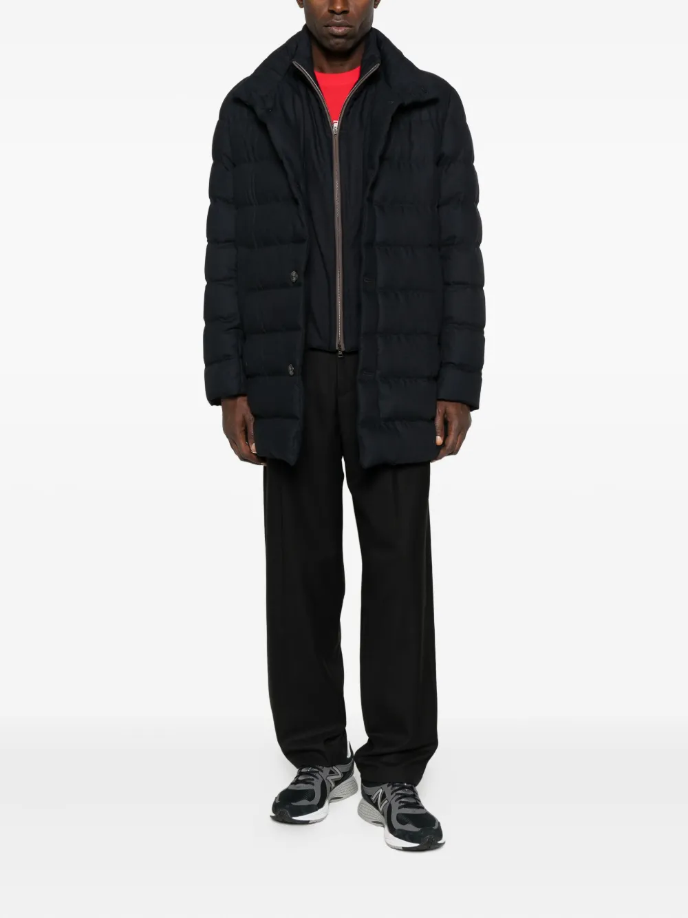 Herno Navy Blue Quilted Jacket In Black