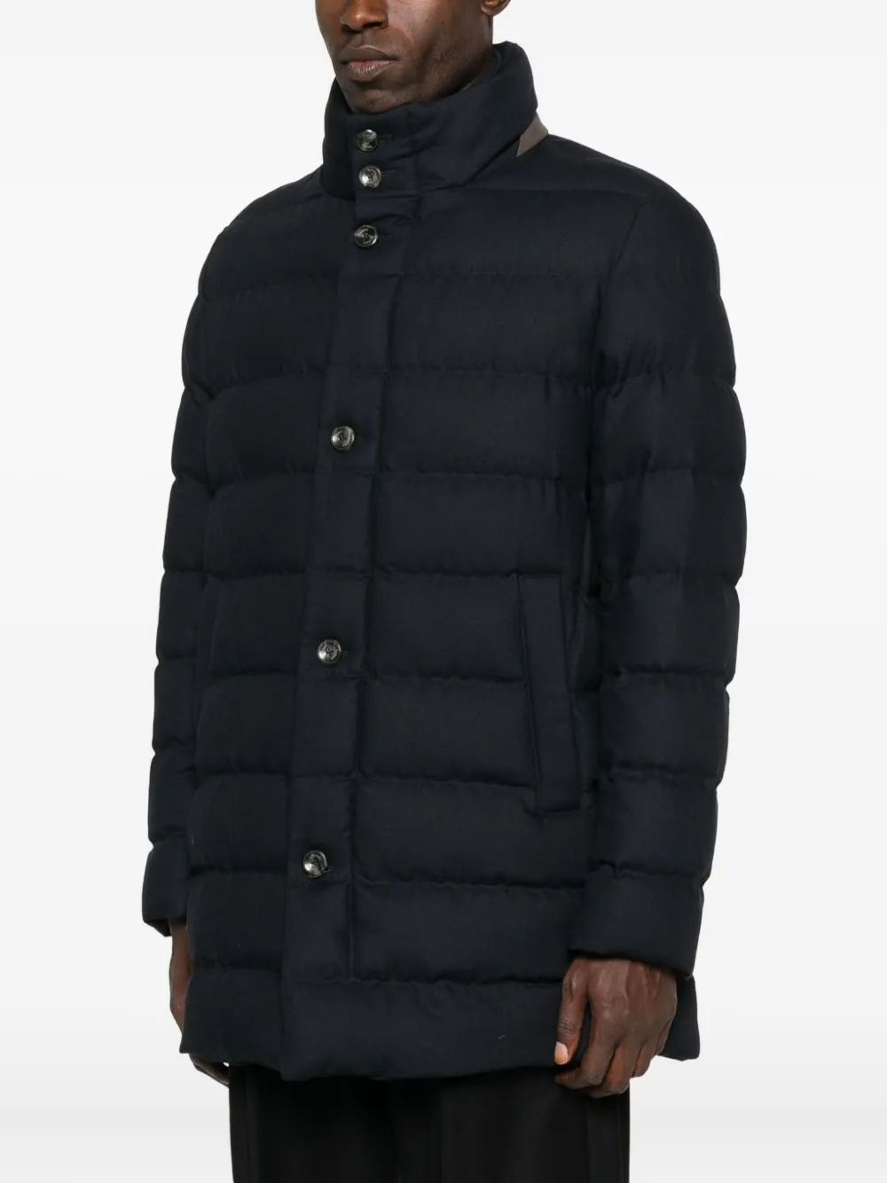 Herno Navy Blue Quilted Jacket In Black