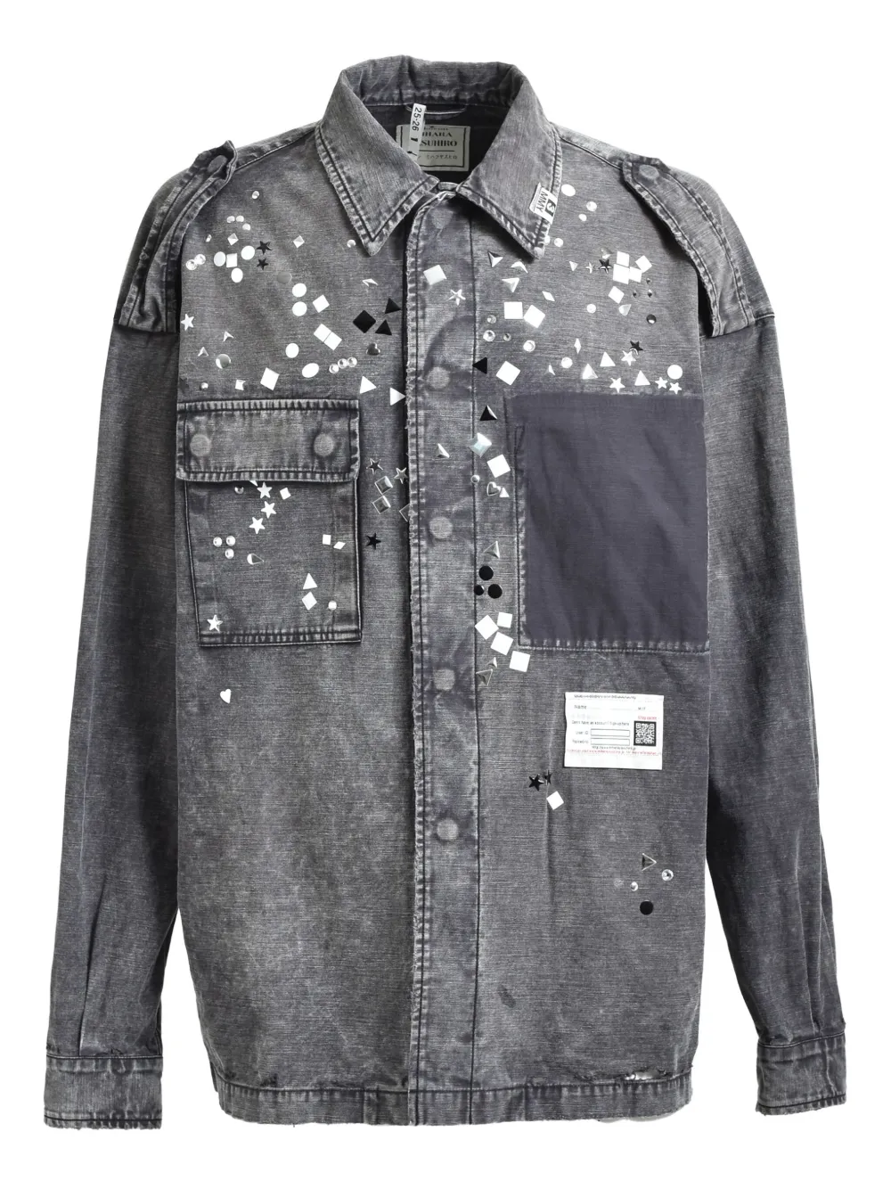 Maison MIHARA YASUHIRO embellished pocket shirt jacket | Grey | Image 1