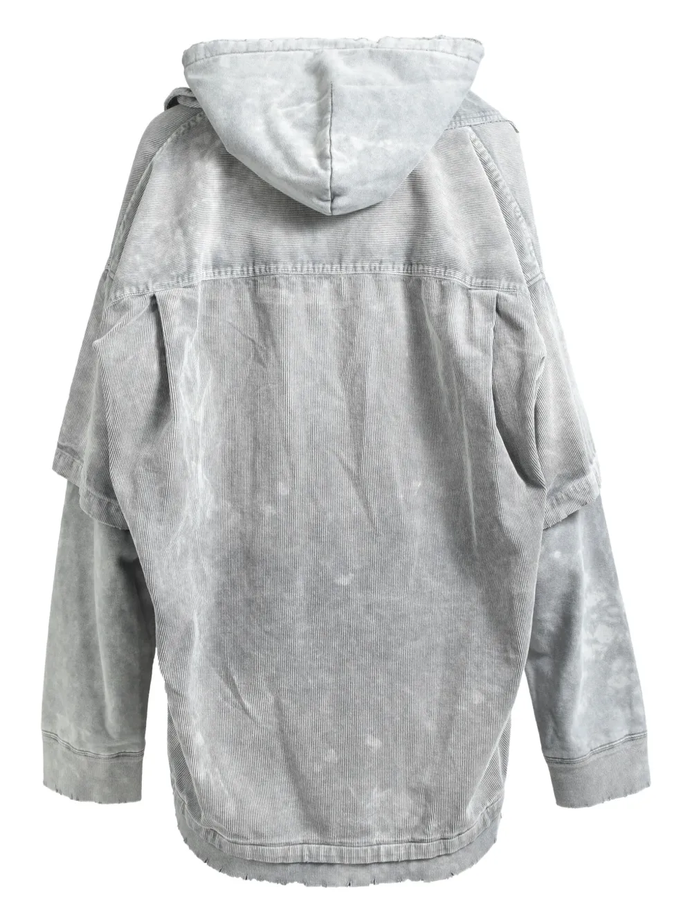 Maison MIHARA YASUHIRO Ribfluwelen overhemd met capuchon - Grijs